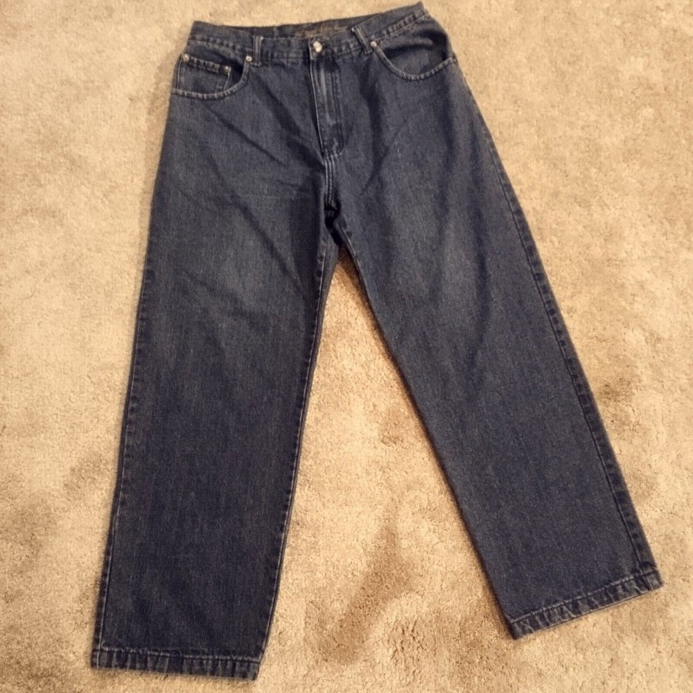 Joker Wide Leg Baggy Denim Blue Jeans Size 36×30 Dark Wash - Picture 2 of 10